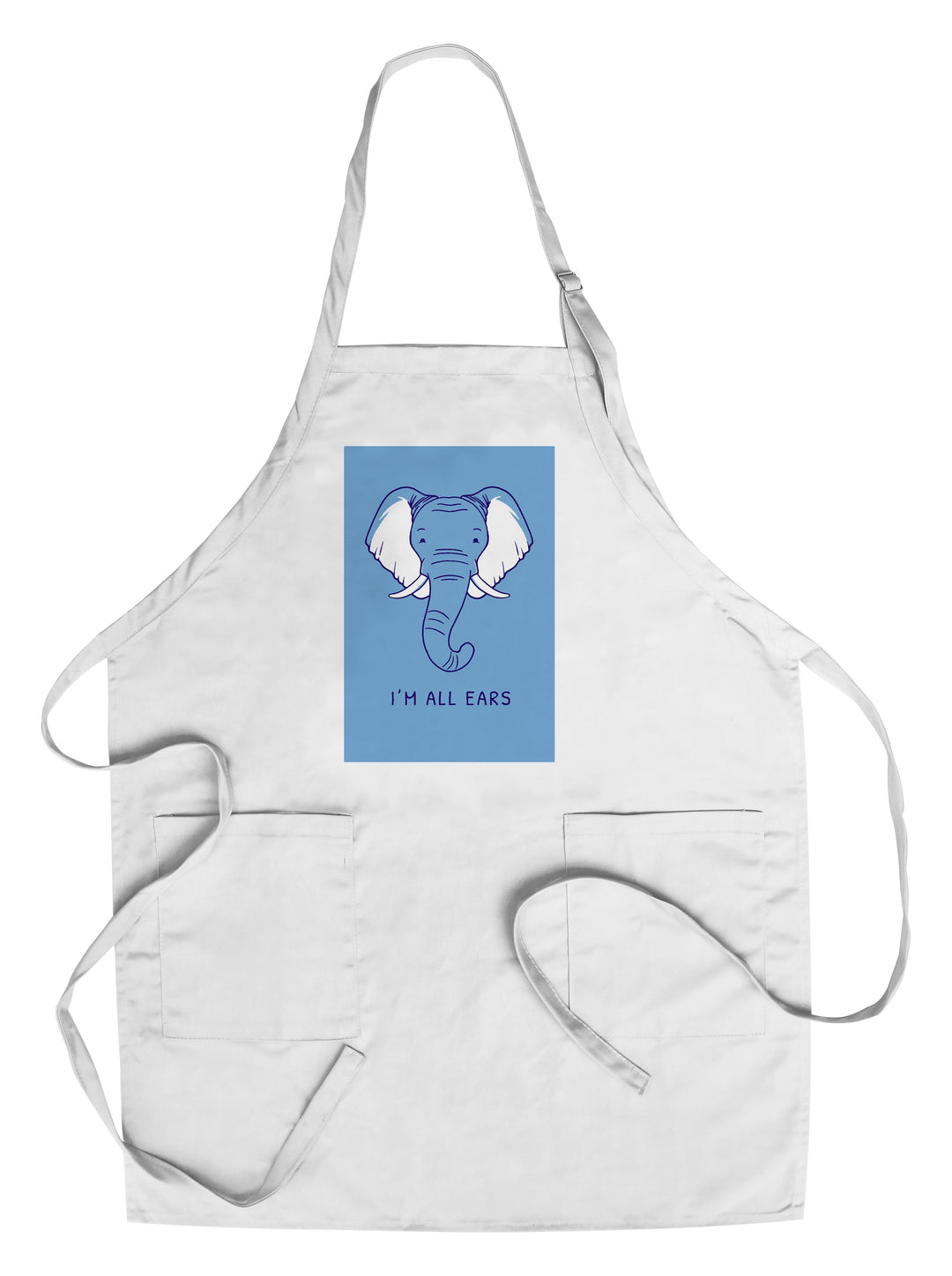 Humorous Animals Collection, Elephant, I'm All Ears, Towels and Aprons Kitchen Lantern Press Chef's Apron 