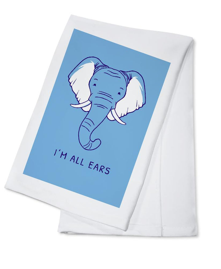 Humorous Animals Collection, Elephant, I'm All Ears, Towels and Aprons Kitchen Lantern Press Cotton Towel 