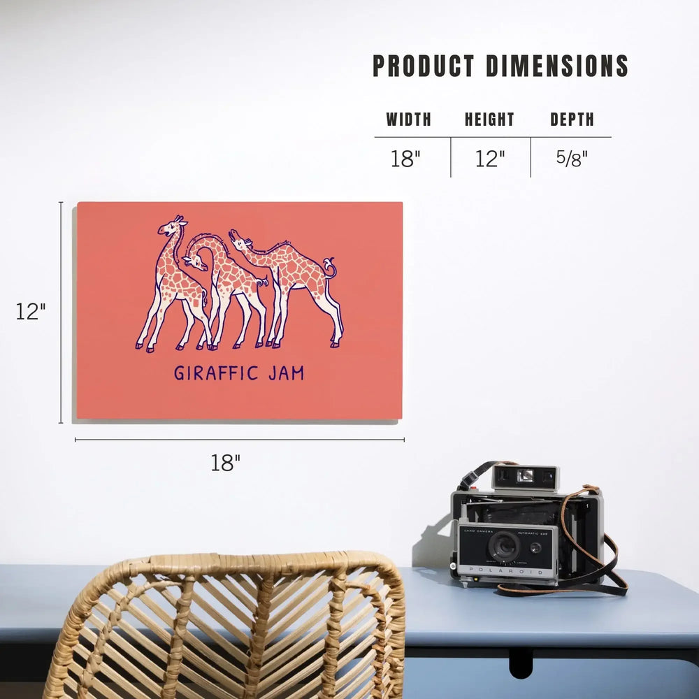 Humorous Animals Collection, Giraffes, Giraffic Jam, Wood Signs and Postcards - Lantern Press