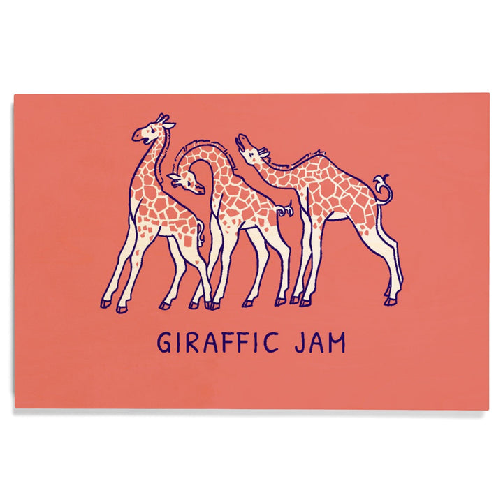 Humorous Animals Collection, Giraffes, Giraffic Jam, Wood Signs and Postcards Wood Lantern Press 