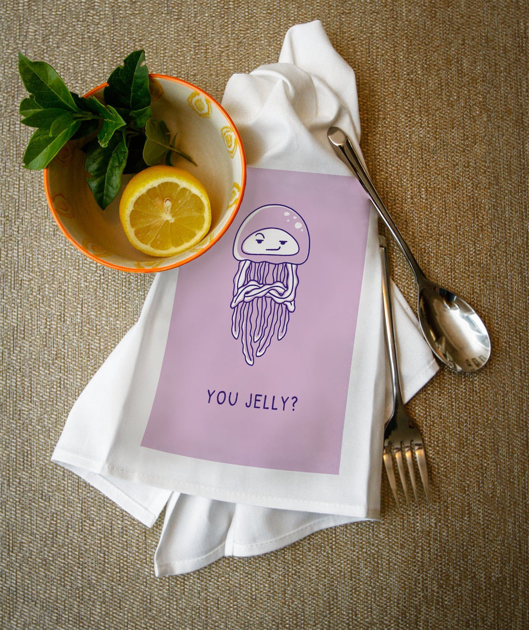 Humorous Animals Collection, Jellyfish, You Jelly, Towels and Aprons Kitchen Lantern Press 
