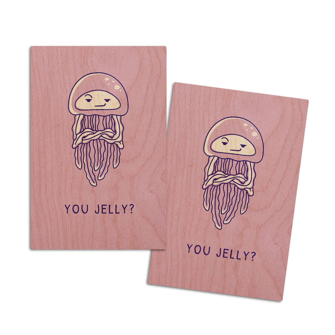 Humorous Animals Collection, Jellyfish, You Jelly, Wood Signs and Postcards Wood Lantern Press 4x6 Wood Postcard Set 