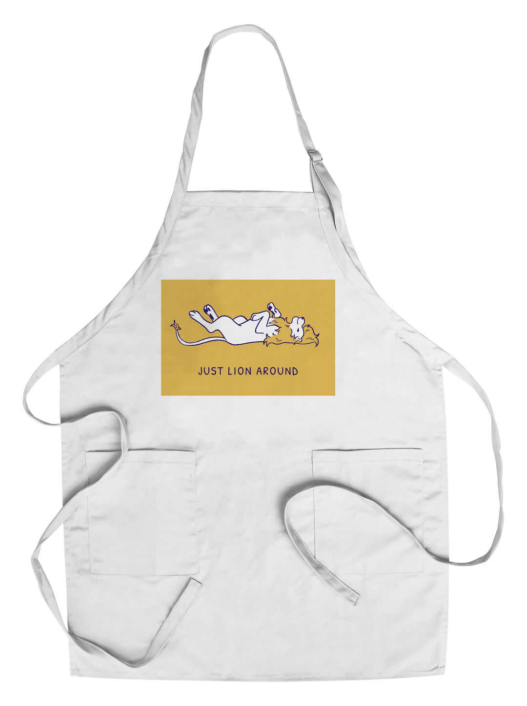 Humorous Animals Collection, Lion, Just Lion Around, Towels and Aprons Kitchen Lantern Press Chef's Apron 