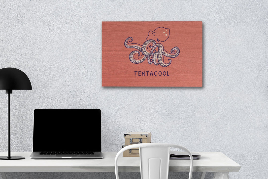Humorous Animals Collection, Octopus, Tentacool, Wood Signs and Postcards Wood Lantern Press 12 x 18 Wood Gallery Print 