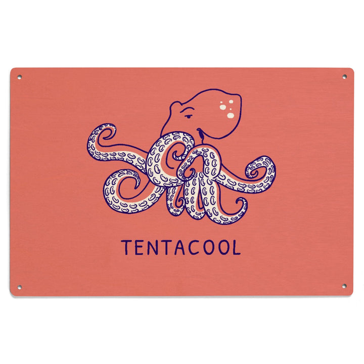Humorous Animals Collection, Octopus, Tentacool, Wood Signs and Postcards Wood Lantern Press 