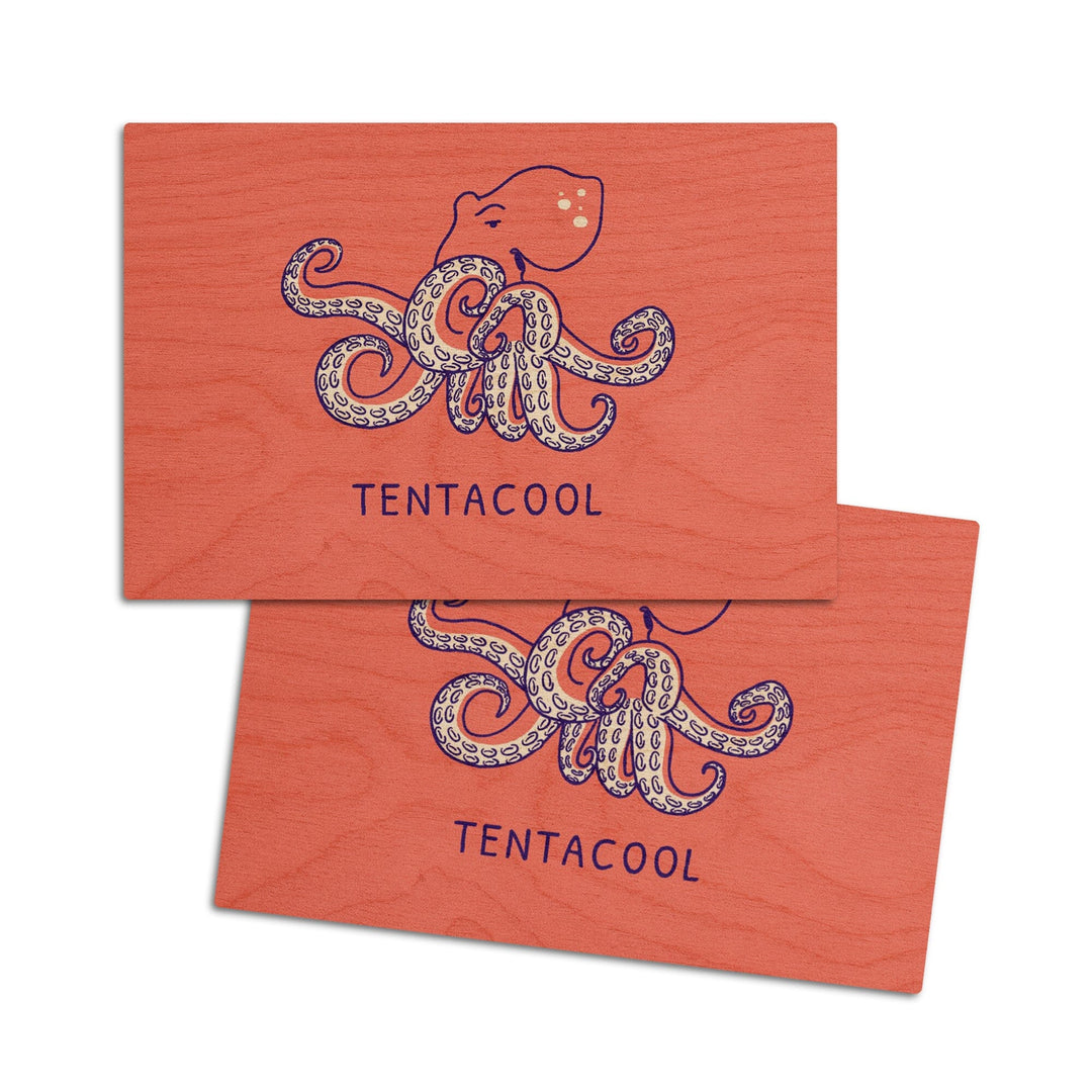 Humorous Animals Collection, Octopus, Tentacool, Wood Signs and Postcards Wood Lantern Press 4x6 Wood Postcard Set 