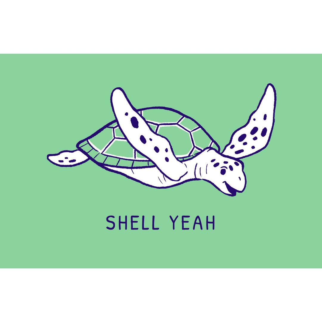 Humorous Animals Collection, Sea Turtle, Shell Yeah, Towels and Aprons Kitchen Lantern Press 