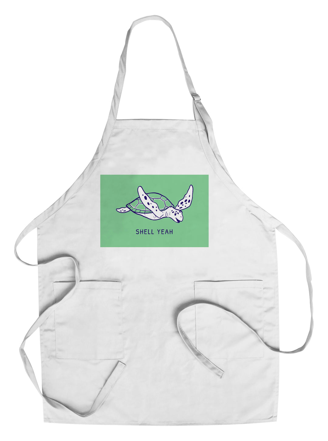 Humorous Animals Collection, Sea Turtle, Shell Yeah, Towels and Aprons Kitchen Lantern Press Chef's Apron 