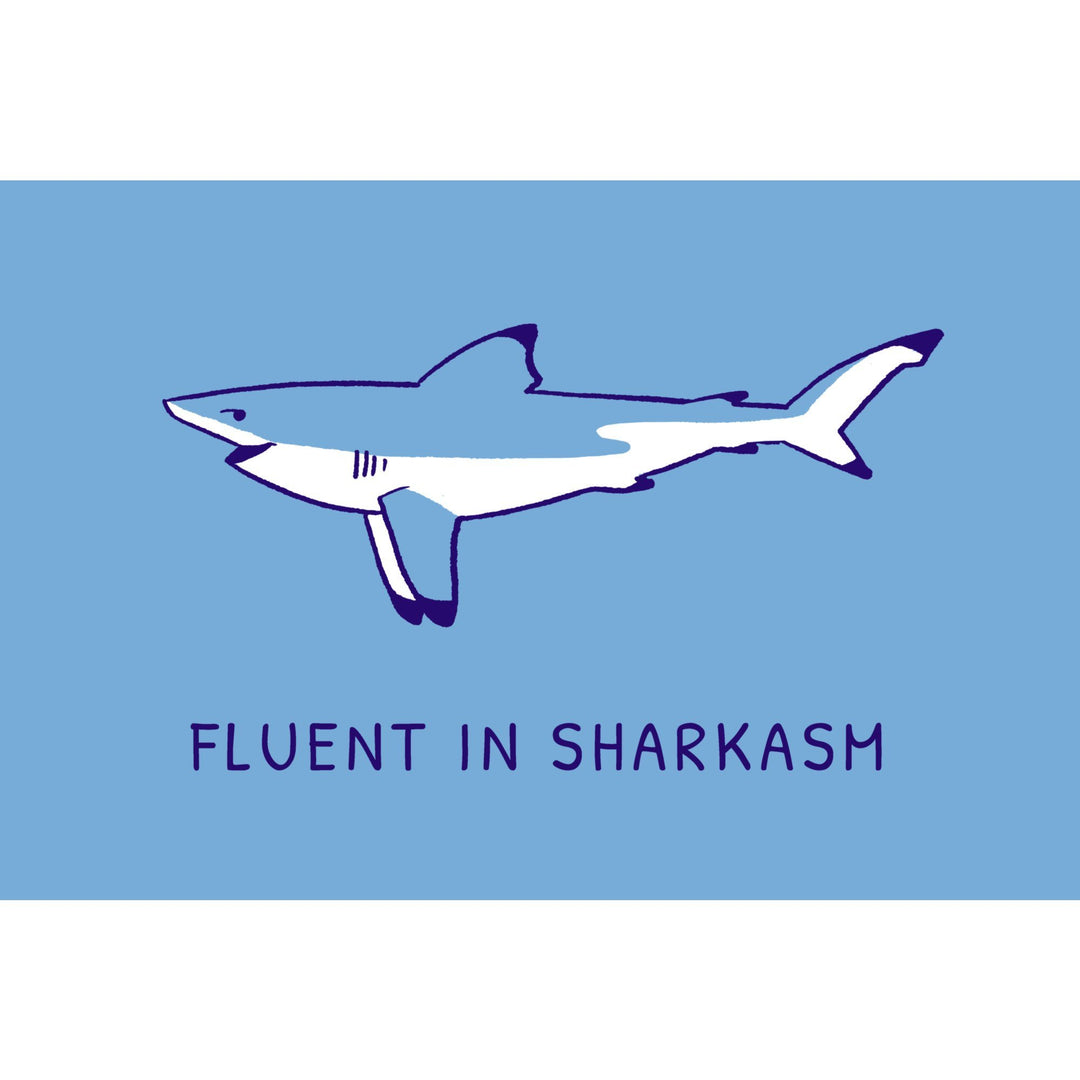 Humorous Animals Collection, Shark, Fluent in Sharkasm, Towels and Aprons Kitchen Lantern Press 