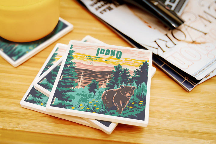 Idaho, Explorer Series, Lantern Press Artwork, Coaster Set Coasters Lantern Press 
