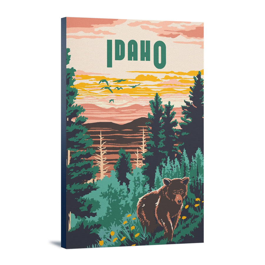 Idaho, Explorer Series, Lantern Press Artwork, Stretched Canvas Canvas Lantern Press 