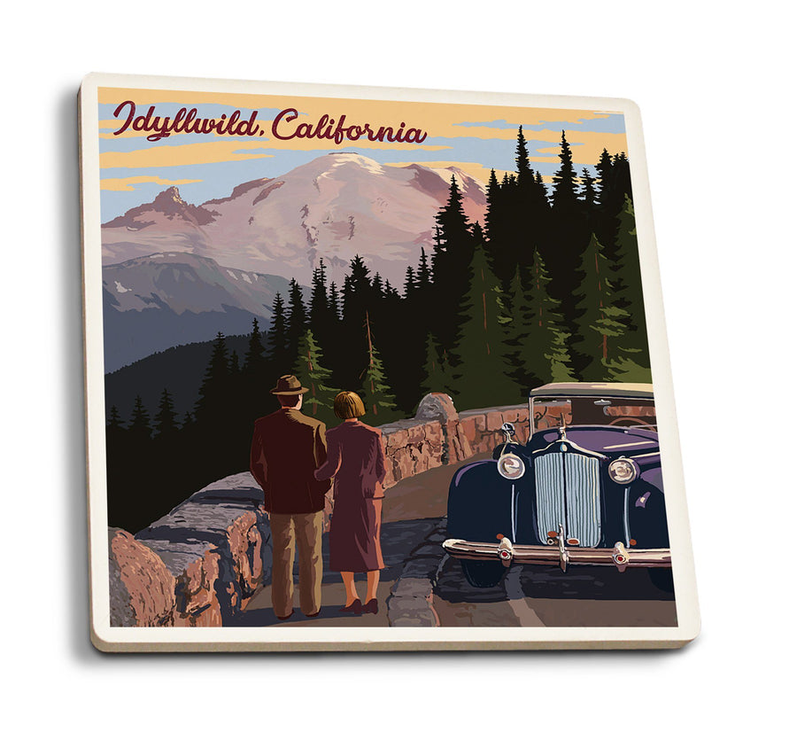 Idyllwild, California, The Mountains are Calling, Lantern Press Artwork, Coaster Set Coasters Lantern Press 