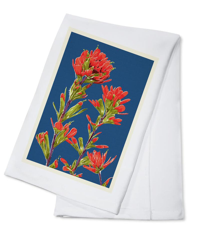 Indian Paintbrush, Letterpress, Lantern Press Artwork, Towels and Aprons Kitchen Lantern Press Cotton Towel 