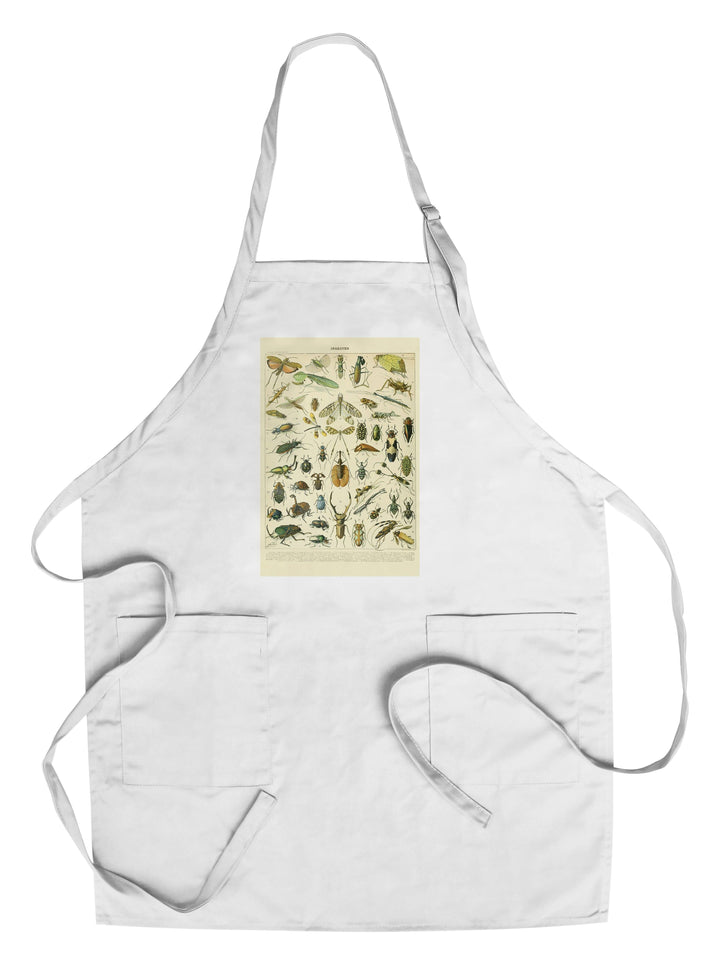 Insects, B, Vintage Bookplate, Adolphe Millot Artwork, Towels and Aprons Kitchen Lantern Press Chef's Apron 