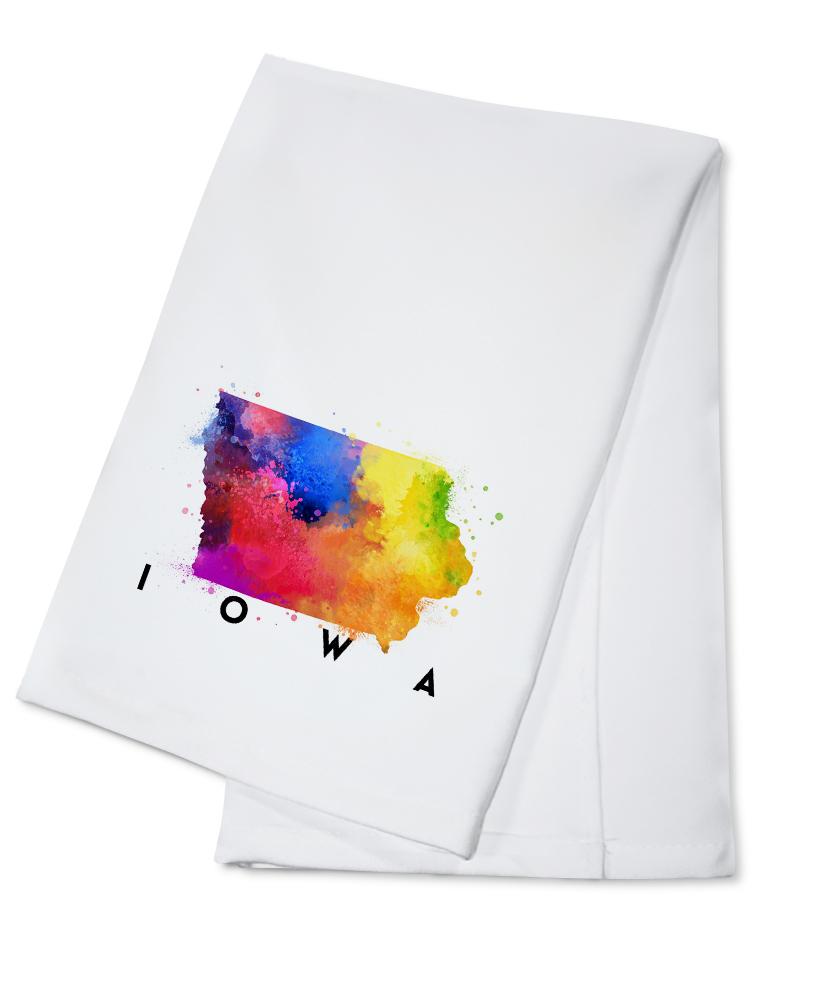 Iowa, State Abstract Watercolor, Lantern Press Artwork, Towels and Aprons Kitchen Lantern Press Cotton Towel 
