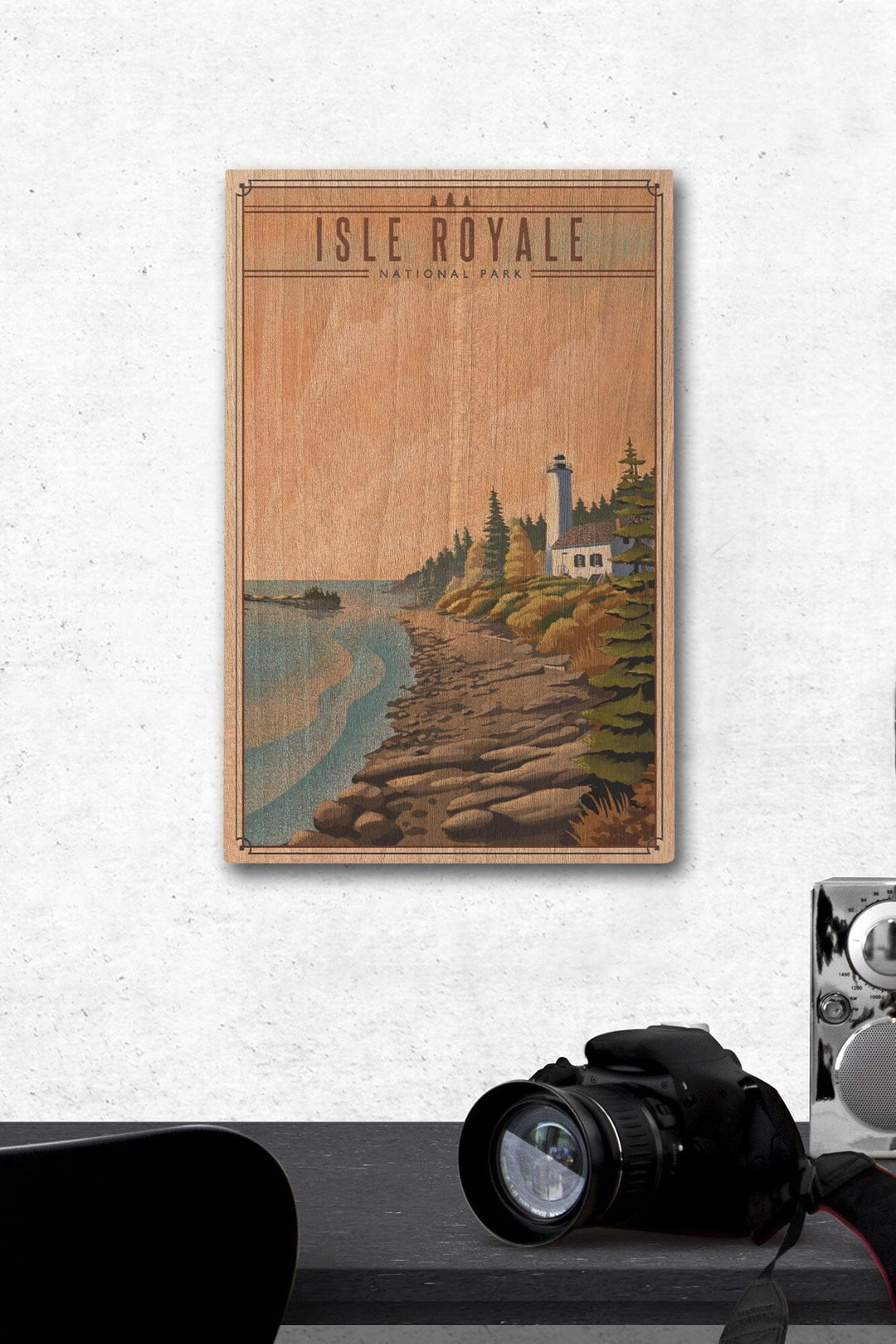 Isle Royale National Park, Michigan, Lithograph National Park Series, Lantern Press Artwork, Wood Signs and Postcards Wood Lantern Press 12 x 18 Wood Gallery Print 