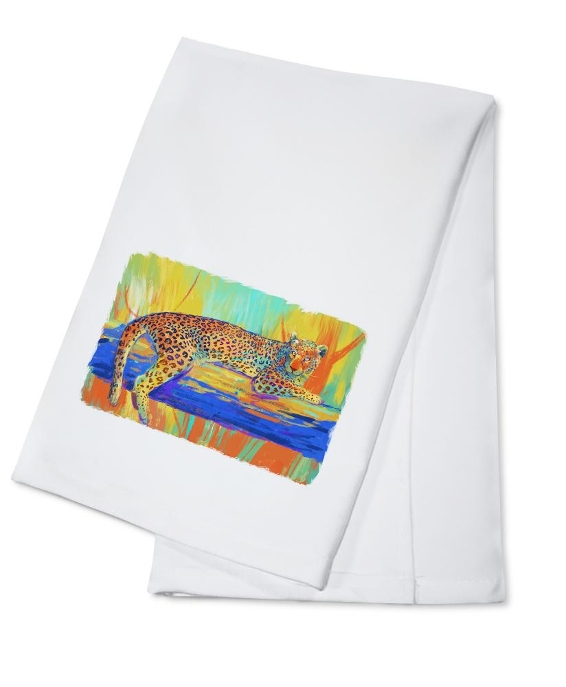 Jaguar, Vivid, Lantern Press Artwork, Towels and Aprons Kitchen Lantern Press Cotton Towel 