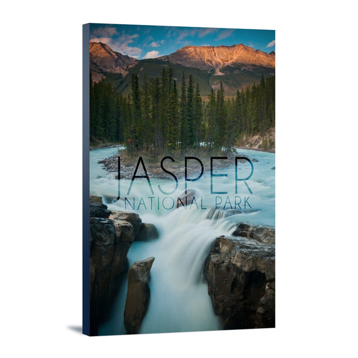 Jasper National Park, Alberta, Canada, Sunwapta Falls, Lantern Press Photography, Stretched Canvas Canvas Lantern Press 12x18 Stretched Canvas 