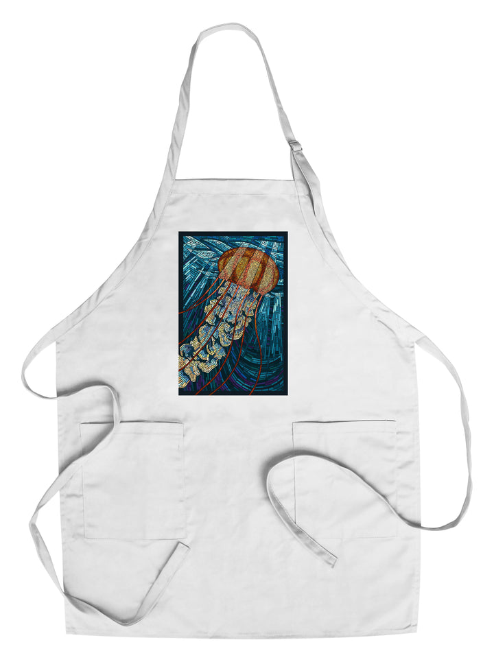 Jellyfish, Paper Mosaic, Lantern Press Artwork, Towels and Aprons Kitchen Lantern Press Chef's Apron 