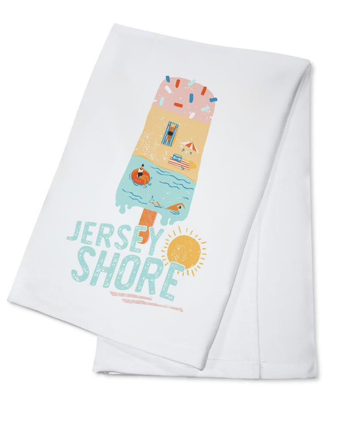 Jersey Shore, New Jersey, Summer Ice Cream Scene, Lantern Press Artwork, Towels and Aprons Kitchen Lantern Press Cotton Towel 