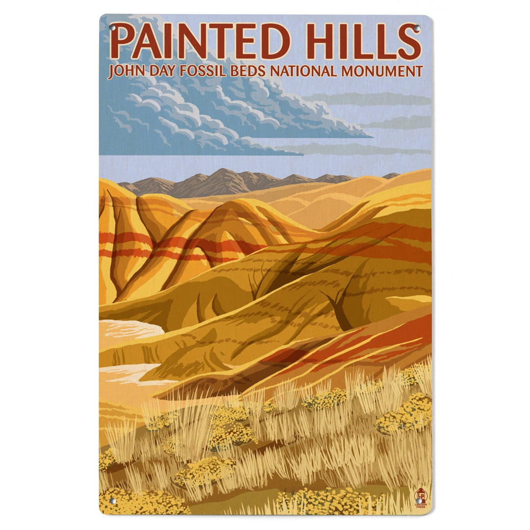 John Day Fossil Beds, Oregon, Painted Hills, Lantern Press Artwork, Wood Signs and Postcards Wood Lantern Press 