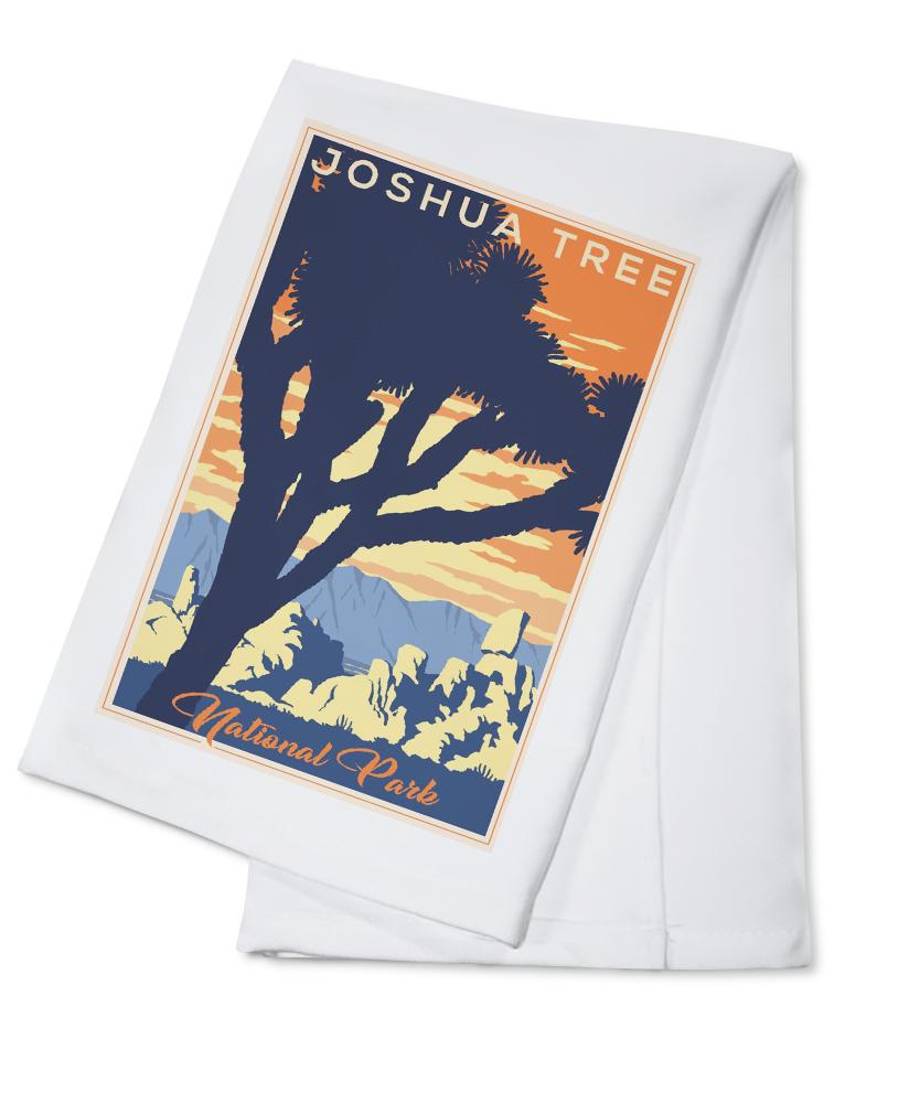 Joshua Tree National Park, California, Lithograph, Lantern Press Artwork, Towels and Aprons Kitchen Lantern Press Cotton Towel 