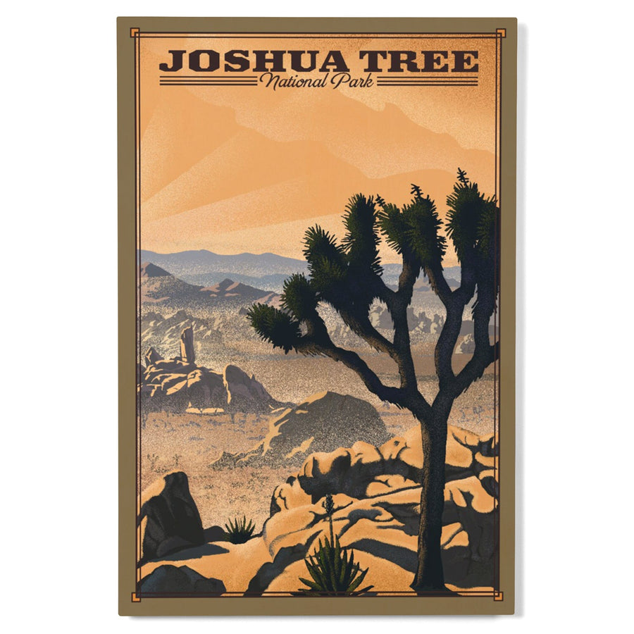 Joshua Tree National Park, California, Lithograph National Park Series, Lantern Press Artwork, Wood Signs and Postcards Wood Lantern Press 