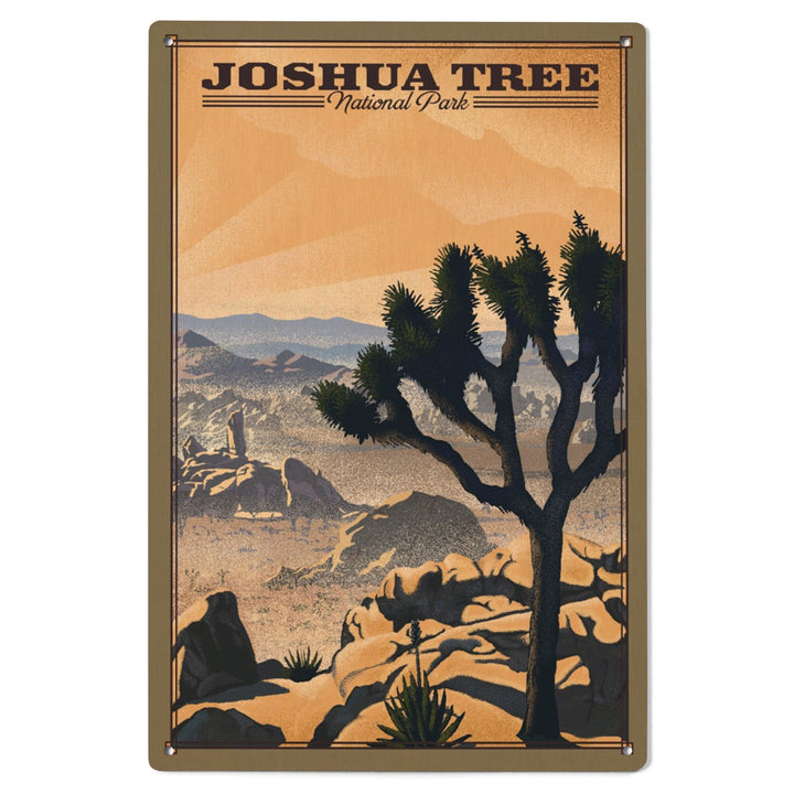 Joshua Tree National Park, California, Lithograph National Park Series, Lantern Press Artwork, Wood Signs and Postcards Wood Lantern Press 