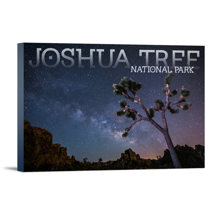 Joshua Tree National Park, California, Milky Way, Lantern Press Photography, Stretched Canvas Canvas Lantern Press 12x18 Stretched Canvas 
