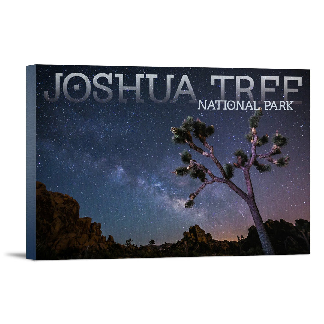 Joshua Tree National Park, California, Milky Way, Lantern Press Photography, Stretched Canvas Canvas Lantern Press 24x36 Stretched Canvas 