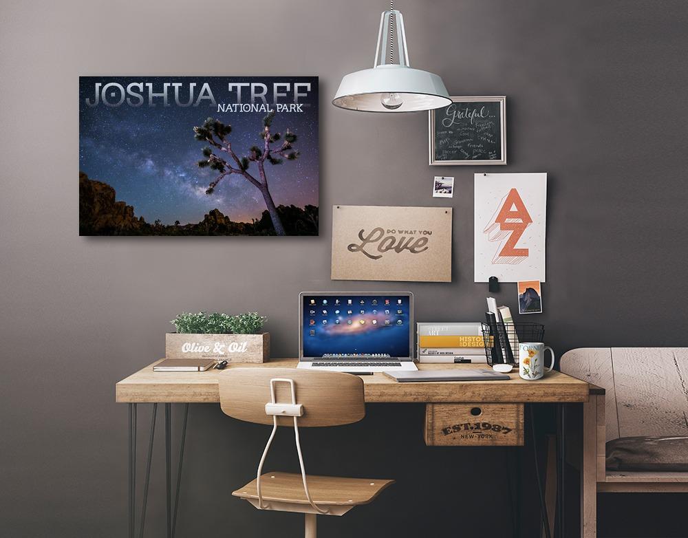 Joshua Tree National Park, California, Milky Way, Lantern Press Photography, Stretched Canvas Canvas Lantern Press 