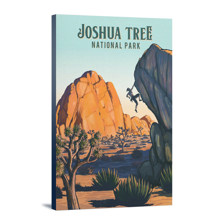 Joshua Tree National Park, California, Painterly National Park Series, Stretched Canvas Canvas Lantern Press 12x18 Stretched Canvas 
