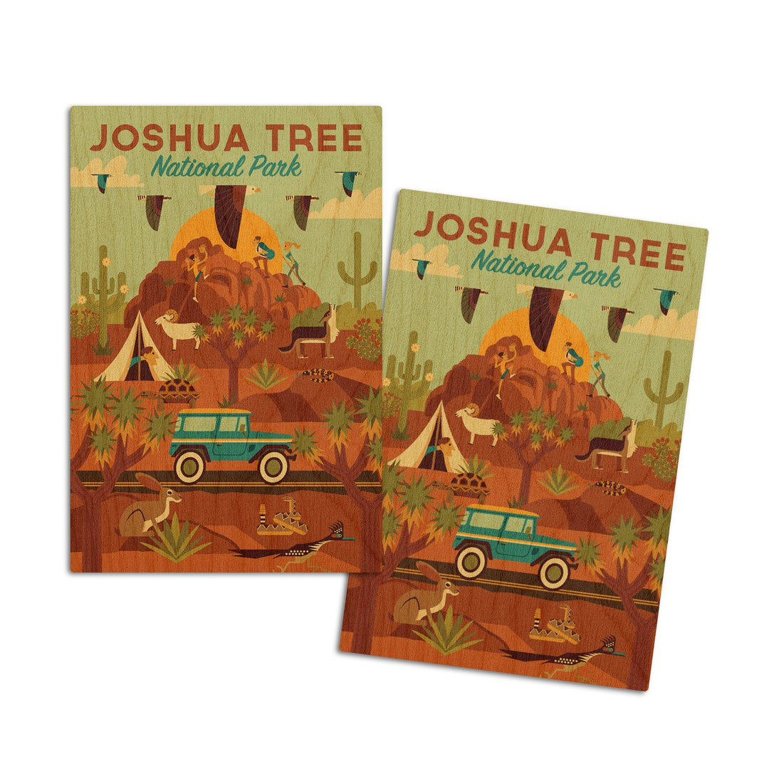 Joshua Tree National Park Geometric, Wood Signs and Postcards Wood Lantern Press 4x6 Wood Postcard Set 