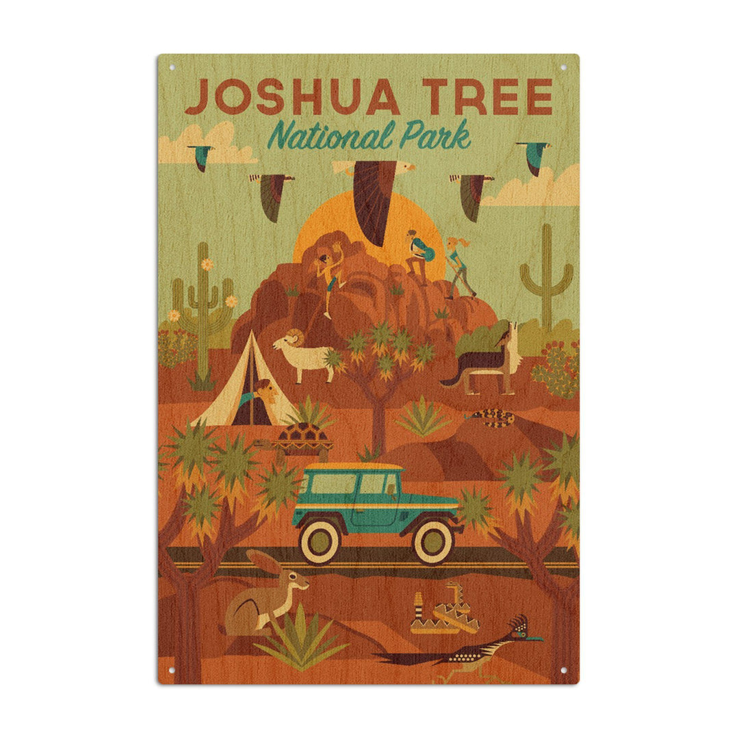 Joshua Tree National Park Geometric, Wood Signs and Postcards Wood Lantern Press 6x9 Wood Sign 