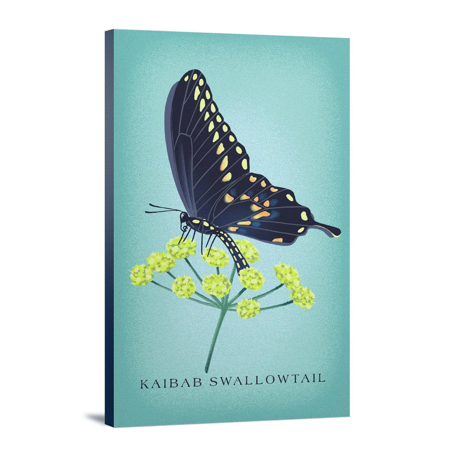 Kaibab Swallowtail, Vintage Flora, Lantern Press Artwork, Stretched Canvas Canvas Lantern Press 