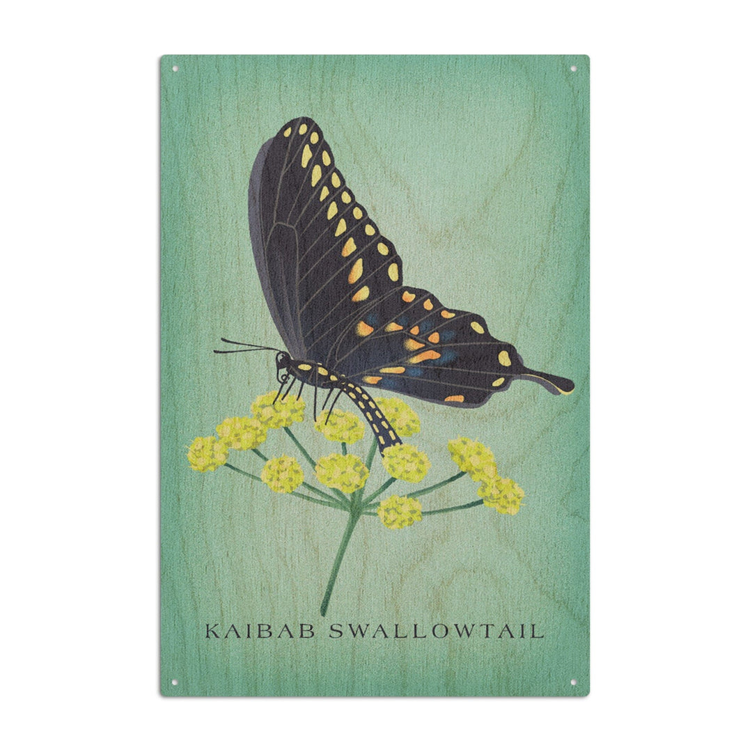 Kaibab Swallowtail, Vintage Flora, Lantern Press Artwork, Wood Signs and Postcards Wood Lantern Press 6x9 Wood Sign 