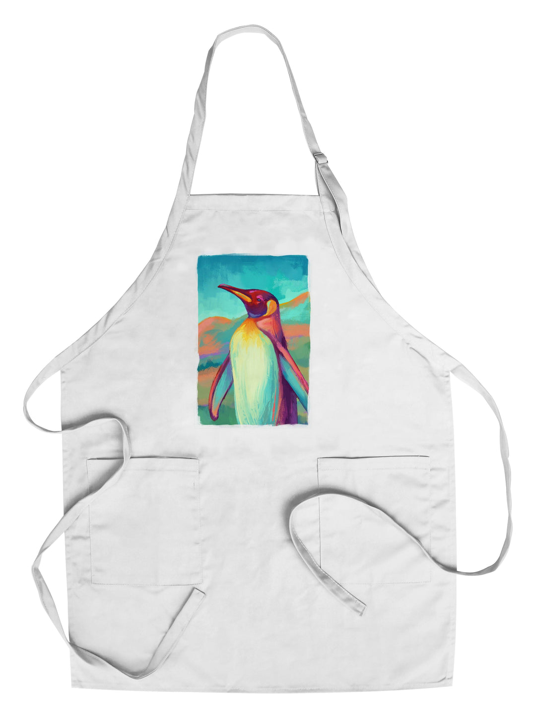 King Penguin, Vivid, Lantern Press Artwork, Towels and Aprons Kitchen Lantern Press Chef's Apron 