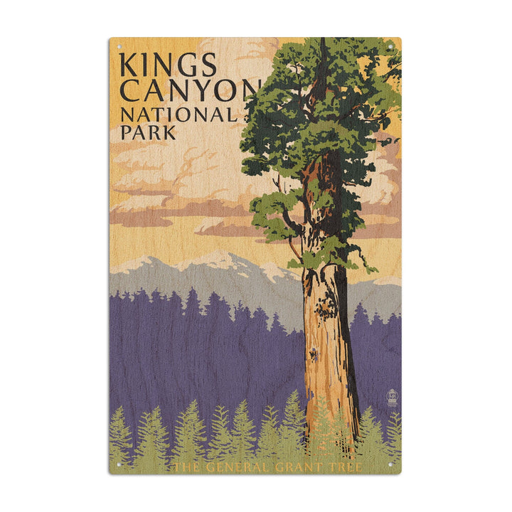 Kings Canyon National Park, California, General Grant Tree and Mountains, Lantern Press Artwork, Wood Signs and Postcards Wood Lantern Press 10 x 15 Wood Sign 