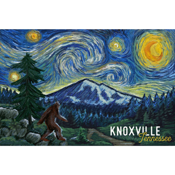 Knoxville, Tennessee, Bigfoot, Starry Night - Lantern Press