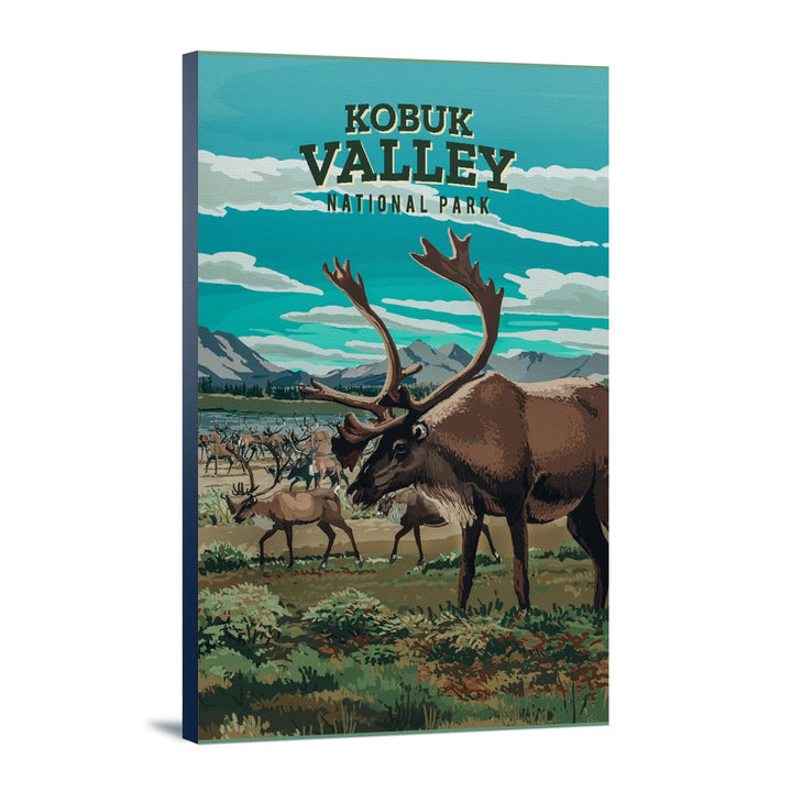 Kobuk Valley National Park, Alaska, Painterly National Park Series, Stretched Canvas Canvas Lantern Press 12x18 Stretched Canvas 