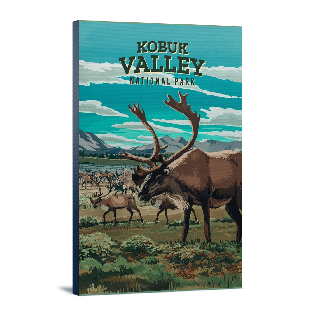 Kobuk Valley National Park, Alaska, Painterly National Park Series, Stretched Canvas Canvas Lantern Press 16x24 Stretched Canvas 