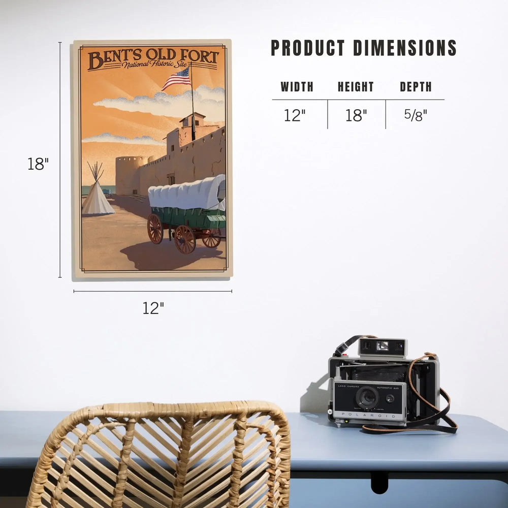 La Junta, Colorado, Bents Old Fort National Historic Site, Litho, Lantern Press Artwork, Wood Signs and Postcards - Lantern Press