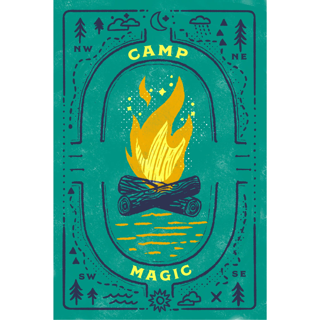 Lake Life Series, Camp Magic, Stretched Canvas Canvas Lantern Press 