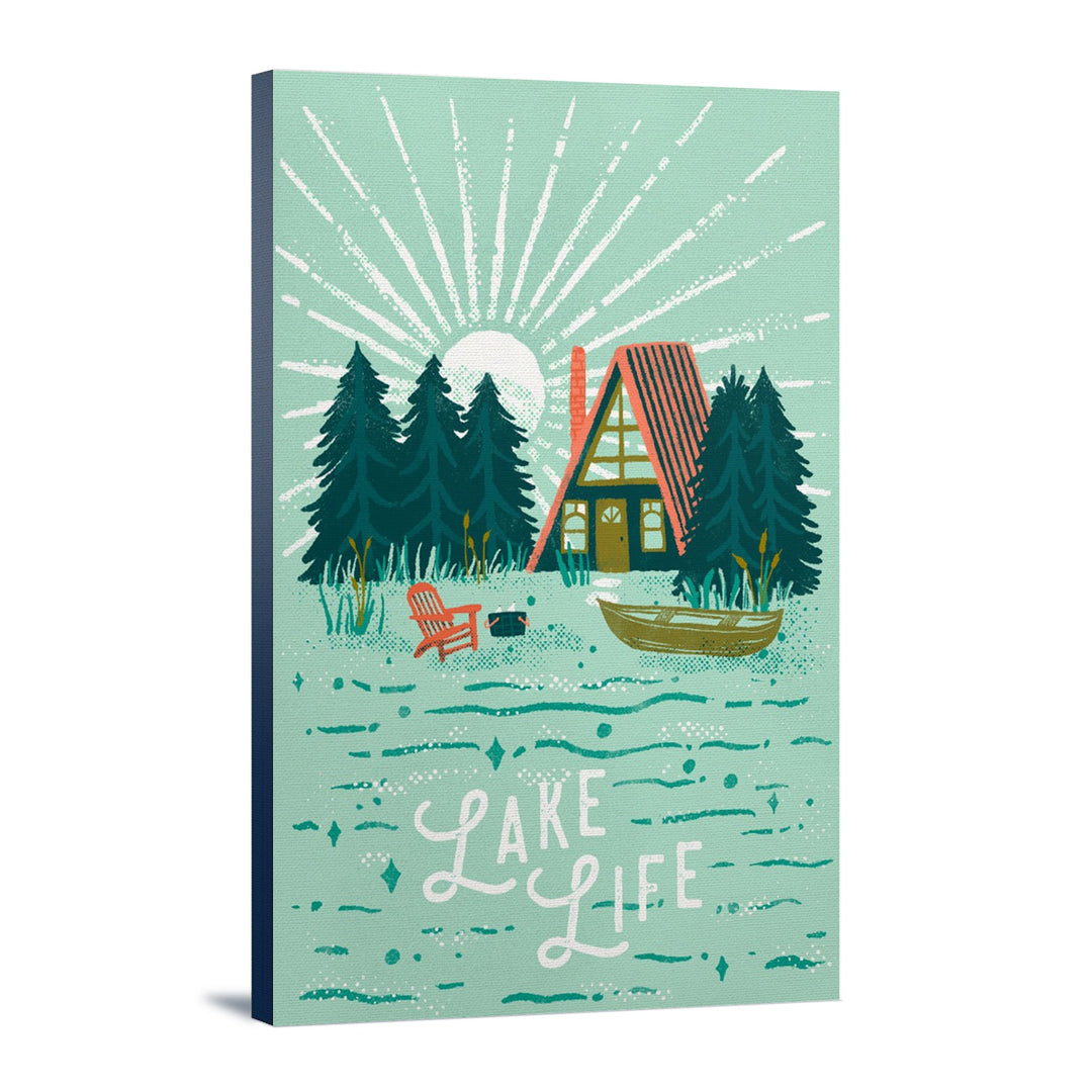 Lake Life Series, Lake Life, Stretched Canvas Canvas Lantern Press 12x18 Stretched Canvas 