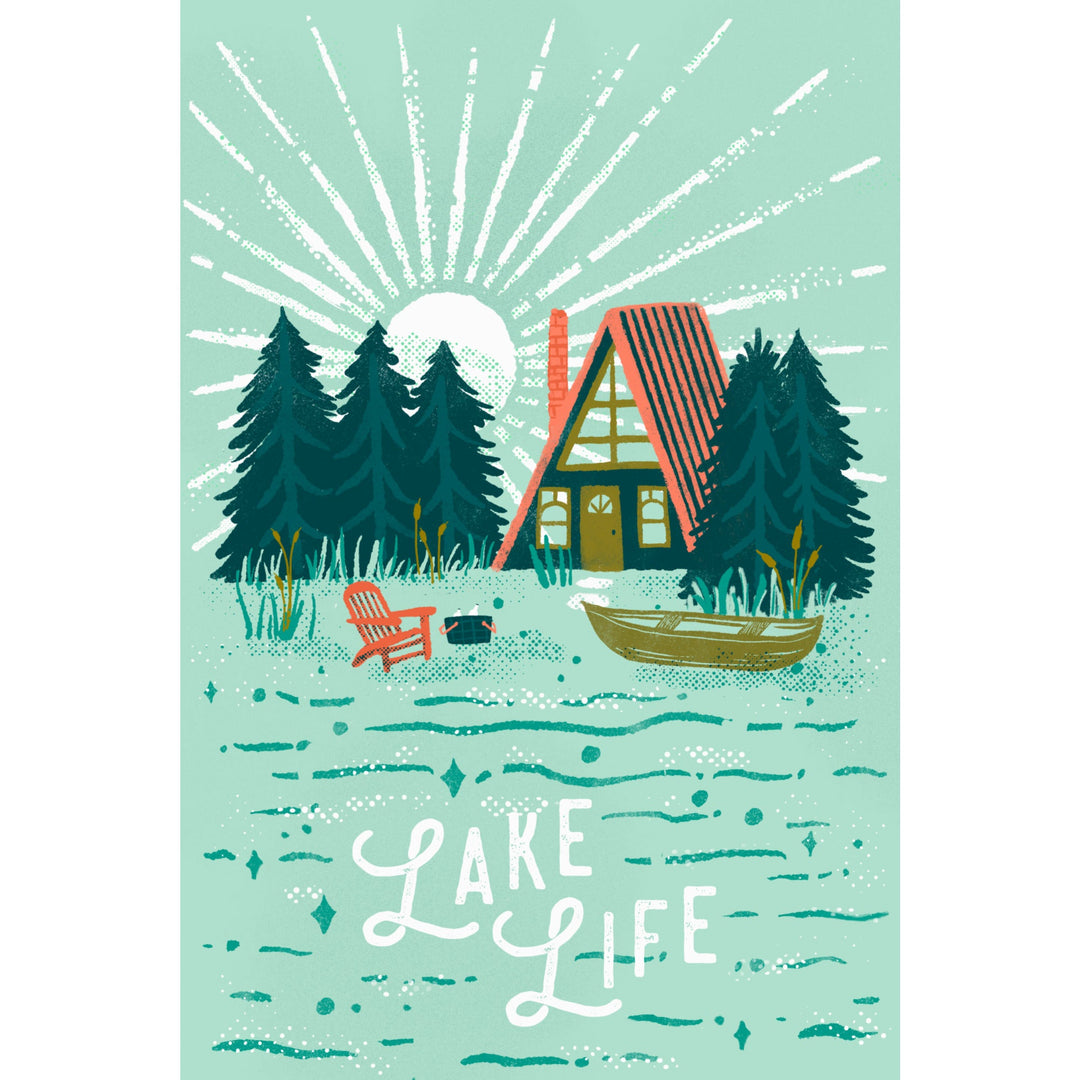 Lake Life Series, Lake Life, Stretched Canvas Canvas Lantern Press 