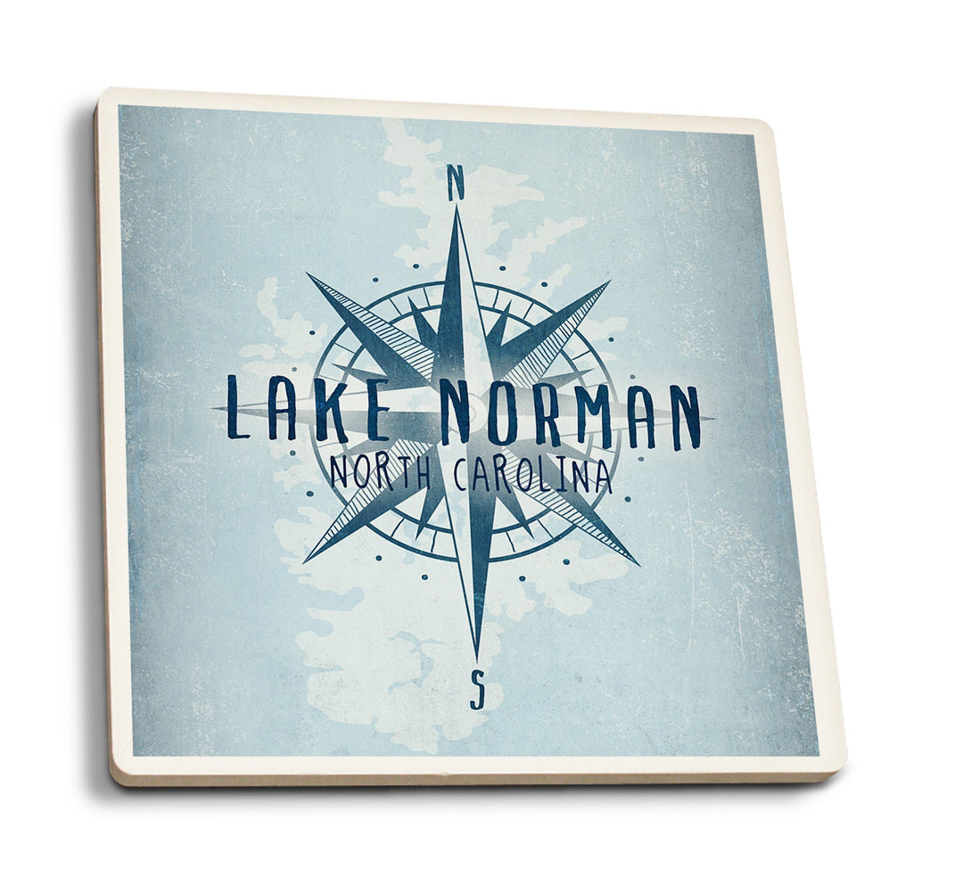 Lake Norman, North Carolina, Lake Essentials, Lake & Compass, Lantern Press  Artwork, Coaster Set