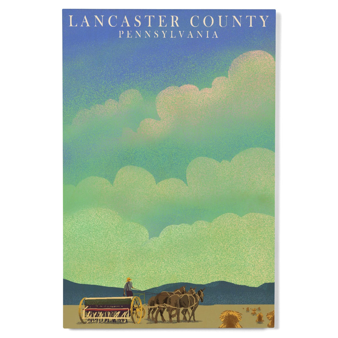 Lancaster County, Pennsylvania, Tractor in Field, Litho, Lantern Press Artwork, Wood Signs and Postcards Wood Lantern Press 
