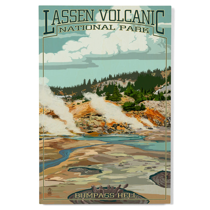 Lassen Volcanic National Park, California, Bumpass Hell Scene, Lantern Press Artwork, Wood Signs and Postcards Wood Lantern Press 