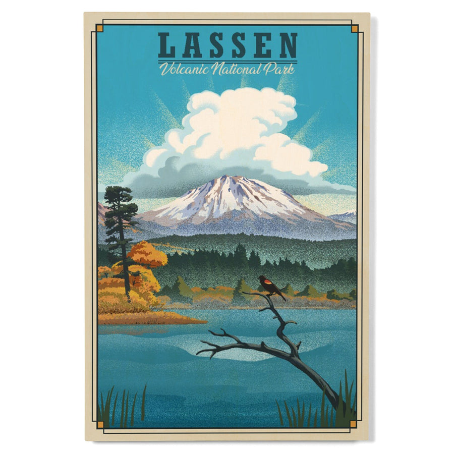 Lassen Volcanic National Park, California, Lithograph National Park Series, Lantern Press Artwork, Wood Signs and Postcards Wood Lantern Press 