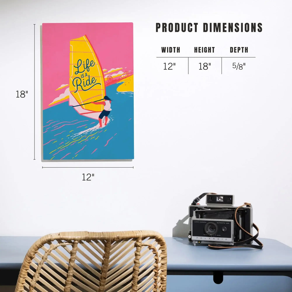 Life's A Ride Collection, Windsurfing, Life is a Ride, Wood Signs and Postcards - Lantern Press